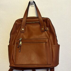 Steve Madden Bkona Backpack Brown Camel Tan Pebbled Faux Leather Bag Purse